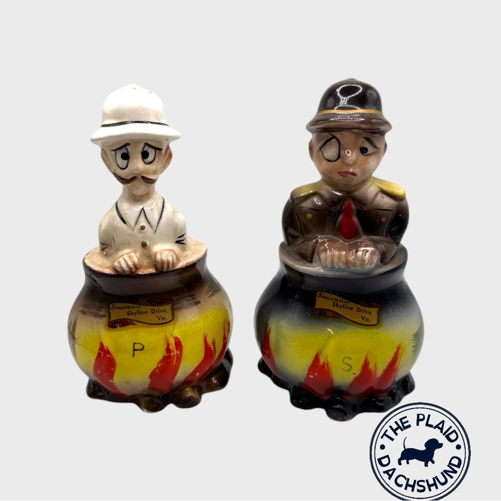 Vintage Stanley and Livingston Cannibal Salt and Pepper Shakers